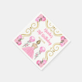 Geburtstagsparty Blonde Princess in Pink Serviette (Ecke)