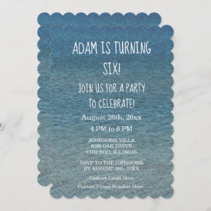 Geburtstagsparty Blue Water Landschaftlich Custom Einladung