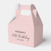 Geburtstagsparty Blush Pink Danke Name Geschenkschachtel (Vorderseite)