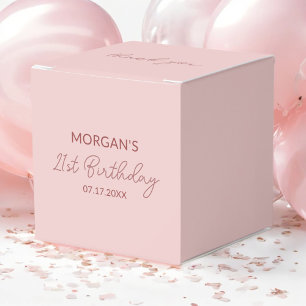 Geburtstagsparty Blush Pink Danke Name Geschenkschachtel