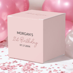 Geburtstagsparty Blush Pink Danke Name Geschenkschachtel
