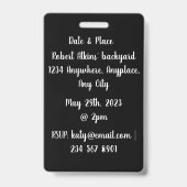 Geburtstagsparty Boarding Pass Ausweis (Rückseite)