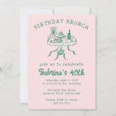 Geburtstagsparty Buffet Tischhandgezeichnet Einladung (Vorderseite)