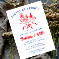 Geburtstagsparty Buffet Tischhandgezeichnet