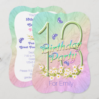 Geburtstagsparty Butterfly Garden Einladungen