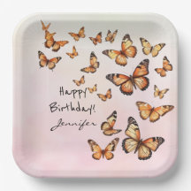 Geburtstagsparty Butterfly Paper Plate