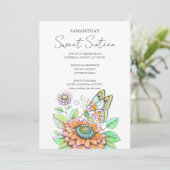 Geburtstagsparty Butterfly Thema Einladung (Stehend Vorderseite)