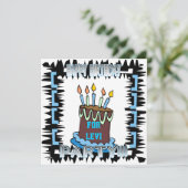 Geburtstagsparty Cak & Candles Einladung (Stehend Vorderseite)