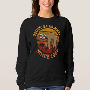 Geburtstagsparty Cake 1969 Sloth Relax Zoo Tier Pa Sweatshirt