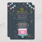 Geburtstagsparty Candles Überraschung Geburtstagsp Einladung (Vorne/Hinten)