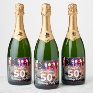 Geburtstagsparty Champagner Flasche 50./Jährlich Schaumweinetikett