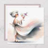 Geburtstagsparty Classy Frauencocktail Einladung (Vorne/Hinten)