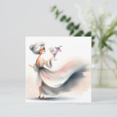 Geburtstagsparty Classy Frauencocktail Einladung (Stehend Vorderseite)