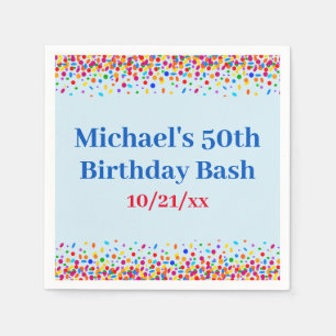 Geburtstagsparty Cool Blue Fun Colorful Confetti Serviette