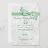 Geburtstagsparty Damask und Imitate Bow Einladung (Rückseite)