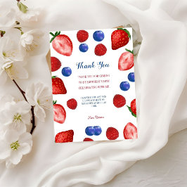 Geburtstagsparty danke dir Drehbuch, Erdbeerthemen Postkarte