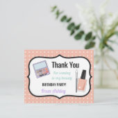 Geburtstagsparty Danke Einladung Card Beauty Nails (Stehend Vorderseite)