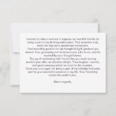 Geburtstagsparty danke Ihnen lila Spielzeugvorlage (Rückseite)