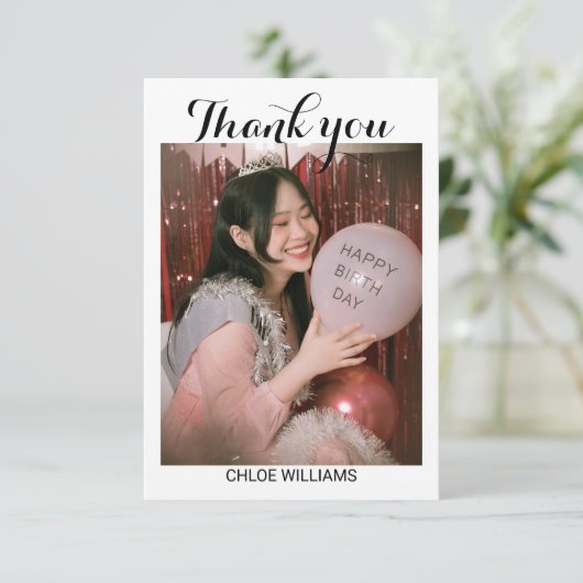 Geburtstagsparty Danke Karte (Stehend Vorderseite)