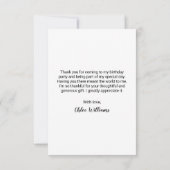 Geburtstagsparty Danke Karte (Rückseite)