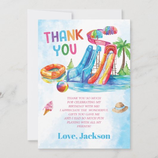 Geburtstagsparty Dankeskarte (Vorderseite)