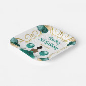 Geburtstagsparty Dark Skin Princess Aquamarin Pappteller (Gewinkelt)