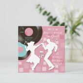 Geburtstagsparty der 1950er Jahre Einladung (Stehend Vorderseite)