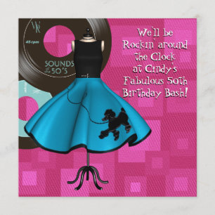 Geburtstagsparty der 50er Jahre Einladung