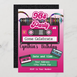 Geburtstagsparty der 80er Jahre, Kassettenband Einladung