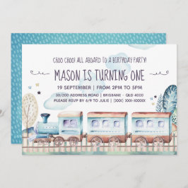 Geburtstagsparty der Aquarellbahn Einladung
