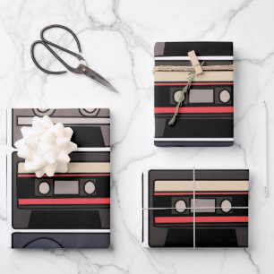 Geburtstagsparty der Cassette Geschenkpapier Set