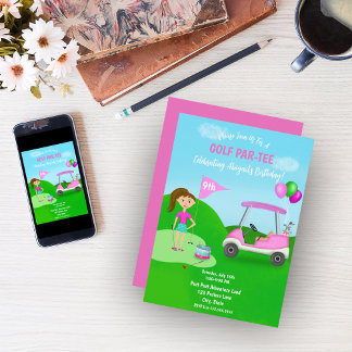 Geburtstagsparty der coolen Girl's Golden Themed Einladung