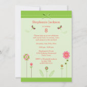 Geburtstagsparty der Feminine Flower Garden Einladung (Rückseite)