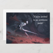 Geburtstagsparty der furchtlosen Ritter Einladung (Vorne/Hinten)