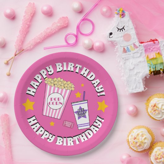 Geburtstagsparty der Girl's Movie Night Pappteller (Party)