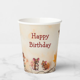 Geburtstagsparty der Herbst verzauberten Waldtiere Pappbecher