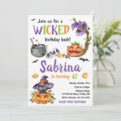 Geburtstagsparty der Hexenkatze, jedes Alter Einladung (Stehend Vorderseite)