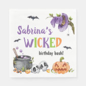 Geburtstagsparty der Hexenkatze, jedes Alter Serviette (Vorderseite)