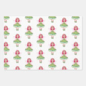 Geburtstagsparty der hübschen Frühlingsfrau Geschenkpapier Set (Vorderseite)