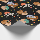 Geburtstagsparty der Hunde Geschenkpapier (Ecke)