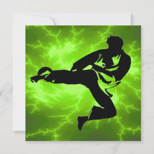 Geburtstagsparty der Kampfkünste Einladung (Vorderseite)