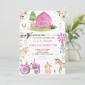 Geburtstagsparty der Landtiere Einladung (Stehend Vorderseite)