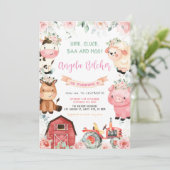 Geburtstagsparty der Landtiere Einladung (Stehend Vorderseite)