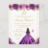 Geburtstagsparty der lila Blütenhautprinzessin Postkarte (Vorderseite)