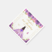 Geburtstagsparty der lila Blütenhautprinzessin Serviette (Ecke)