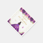 Geburtstagsparty der lila Blütenhautprinzessin Serviette (Ecke)