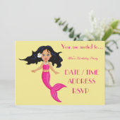 Geburtstagsparty der Meerjungfrau Einladung (Stehend Vorderseite)