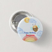 Geburtstagsparty der niedlichen Honigbiene Button (Vorne & Hinten)