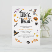 Geburtstagsparty der niedlichen Kreaturen Hallowee Einladung (Stehend Vorderseite)