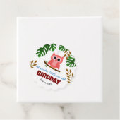 Geburtstagsparty der niedlichen Regenwaldvögel Geschenkanhänger (Beispiel)